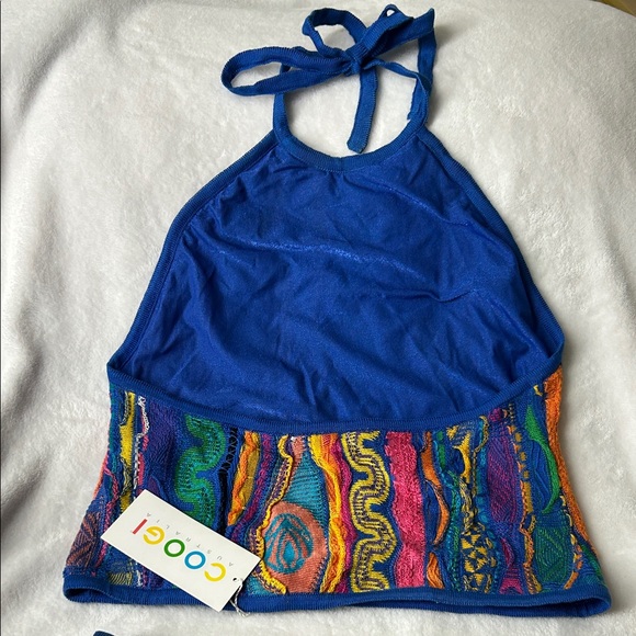 🖤Vintage NWT🔺RARE 💕 COOGI 3D Textured Knit Halter Top and Skirt Set - Picture 4 of 15